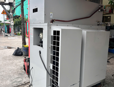 Máy Nén Khí Cách Âm Anest Iwata 7.5 HP 5,5 KW tích hợp sấy khí 2 cấp zin Nhật.
