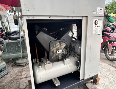 Máy Nén Khí Cách Âm Anest Iwata 7.5 HP 5,5 KW tích hợp sấy khí 2 cấp zin Nhật.
