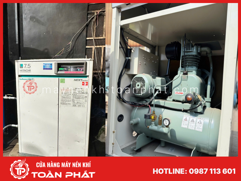 Quy trình kiểm tra kỹ thuật máy nén khí Đặc điểm máy nén khí cách âm HITACHI model 7.5KW (10hp)